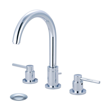 PIONEER FAUCETS Two Handle Widespread Bathroom Faucet, Compression Hose, Chrome, Spout Reach: 5.5" 3MT400
